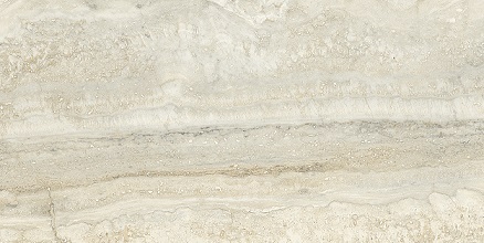 Fliese glamouröse Travertin-Steinoptik glänzend 30x60 cm "Invictus Beige Krystal" rektifiziert