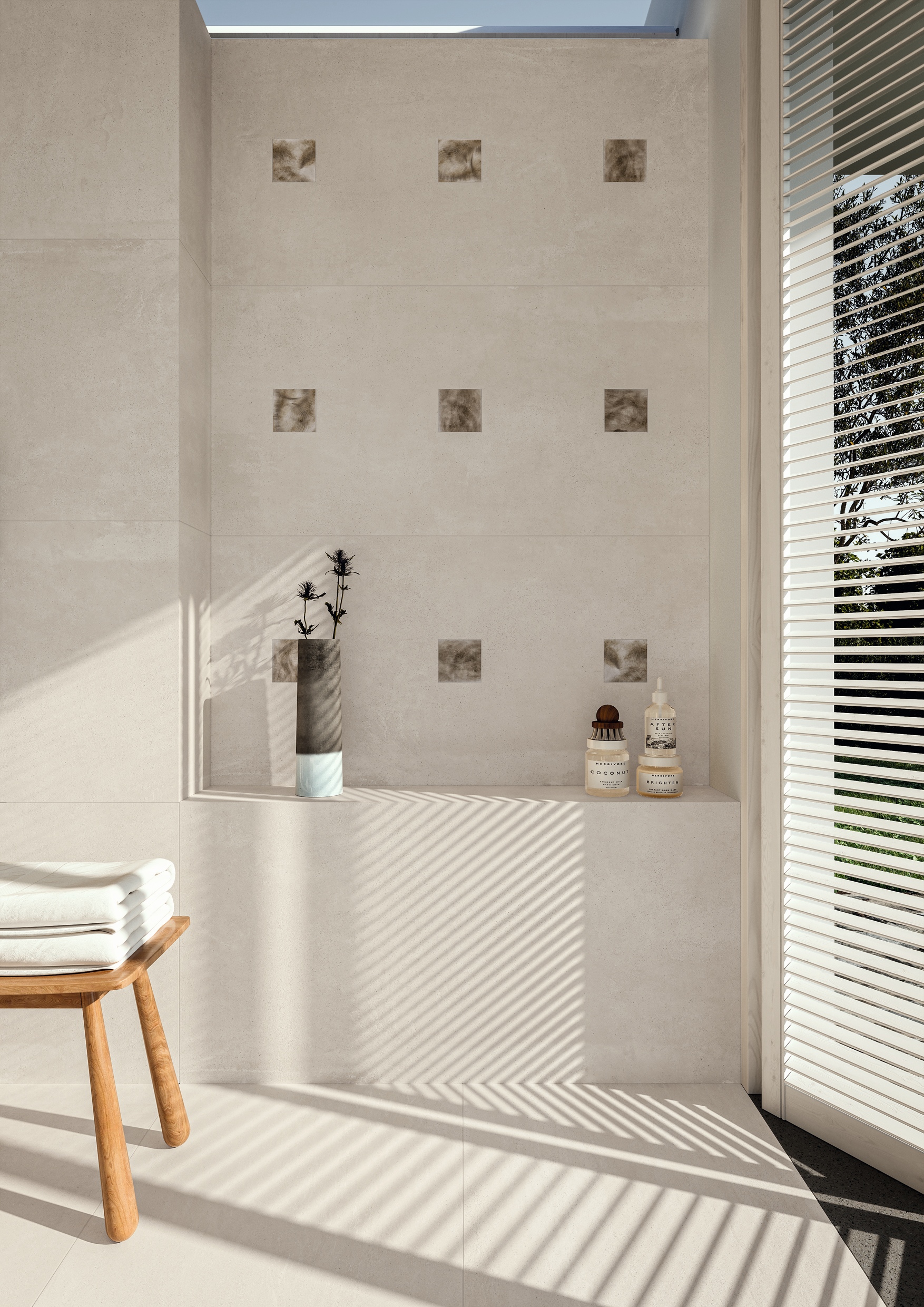 Fliese Betonoptik Imola Azuma Up White Bodenfliesen Wandfliesen creme weiß offwhite