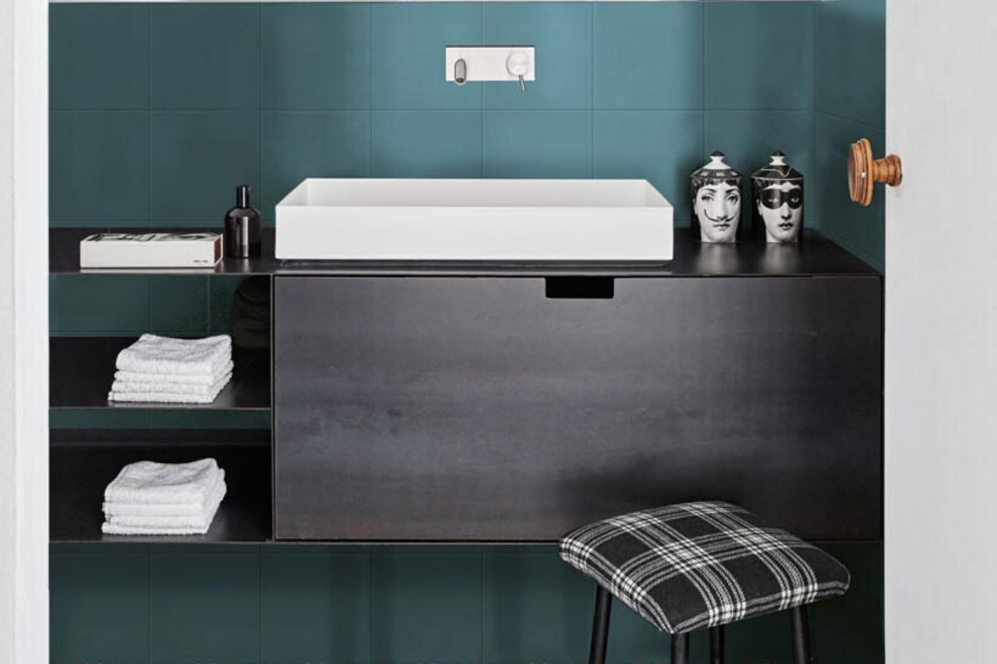 Fliese Zementoptik blau türkis 20x20cm Feinsteinzeug "Contrasti Ottanio" Ragno by Marazzi