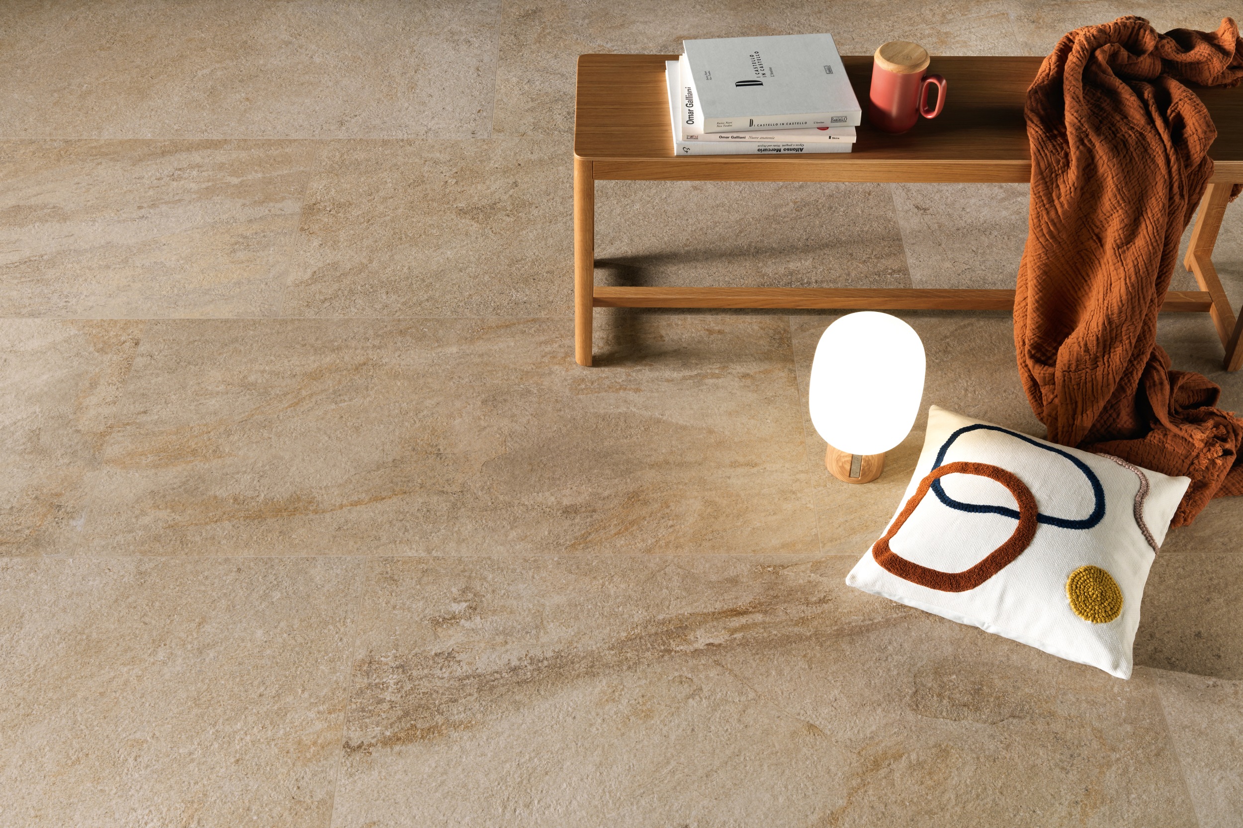 Bodenfliese Wandfliese Steinoptik Atlas Concorde Norde Oro hellbraun-beige