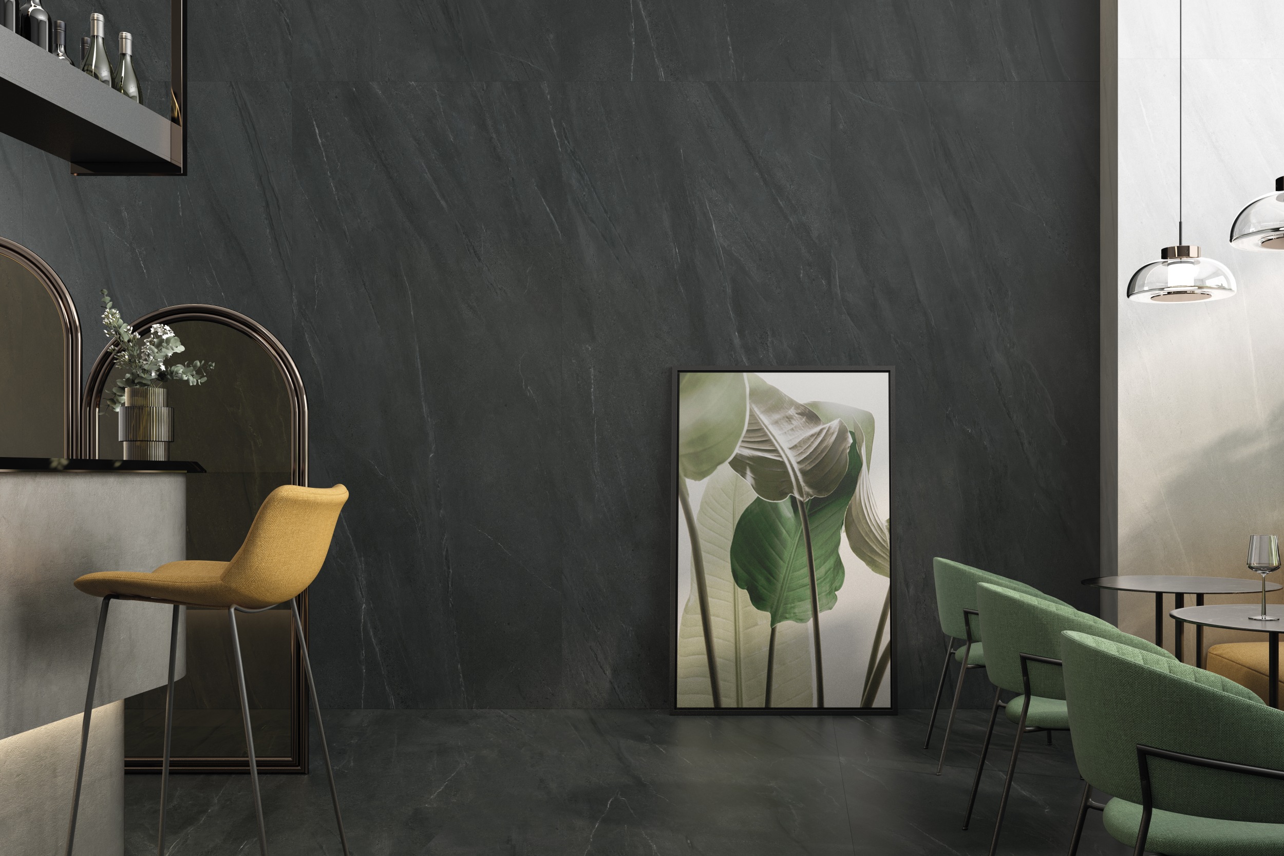 XXL-Fliese Steinoptik Lavica Mica 120x280 cm anthrazit Großformat-Fliese