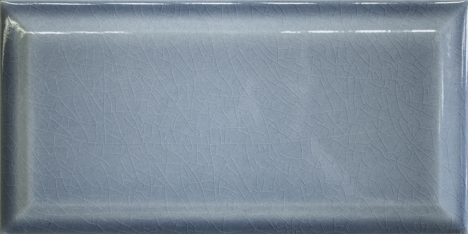 Metro Fliese Craquelé Krakelee antik blau glänzend Facettenfliese