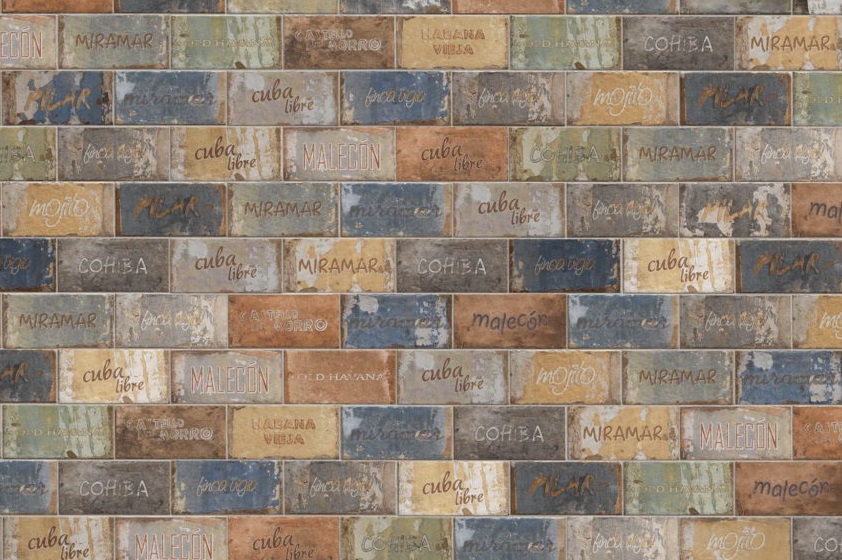 Fliese Vintage Dekor Retro bunt "CIR Havana Cuba libre Mix 10x20" 12 Muster nach Zufallsprinzip
