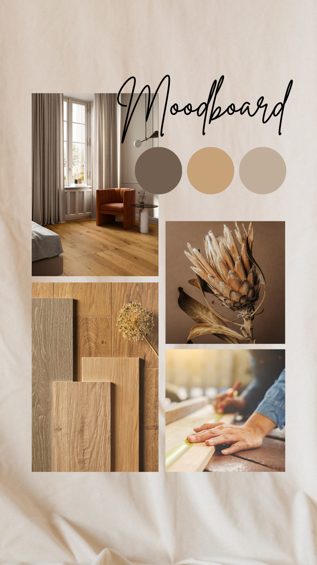 Fliese Holzoptik in Eiche Serie I Roveri Rovere Moodboard