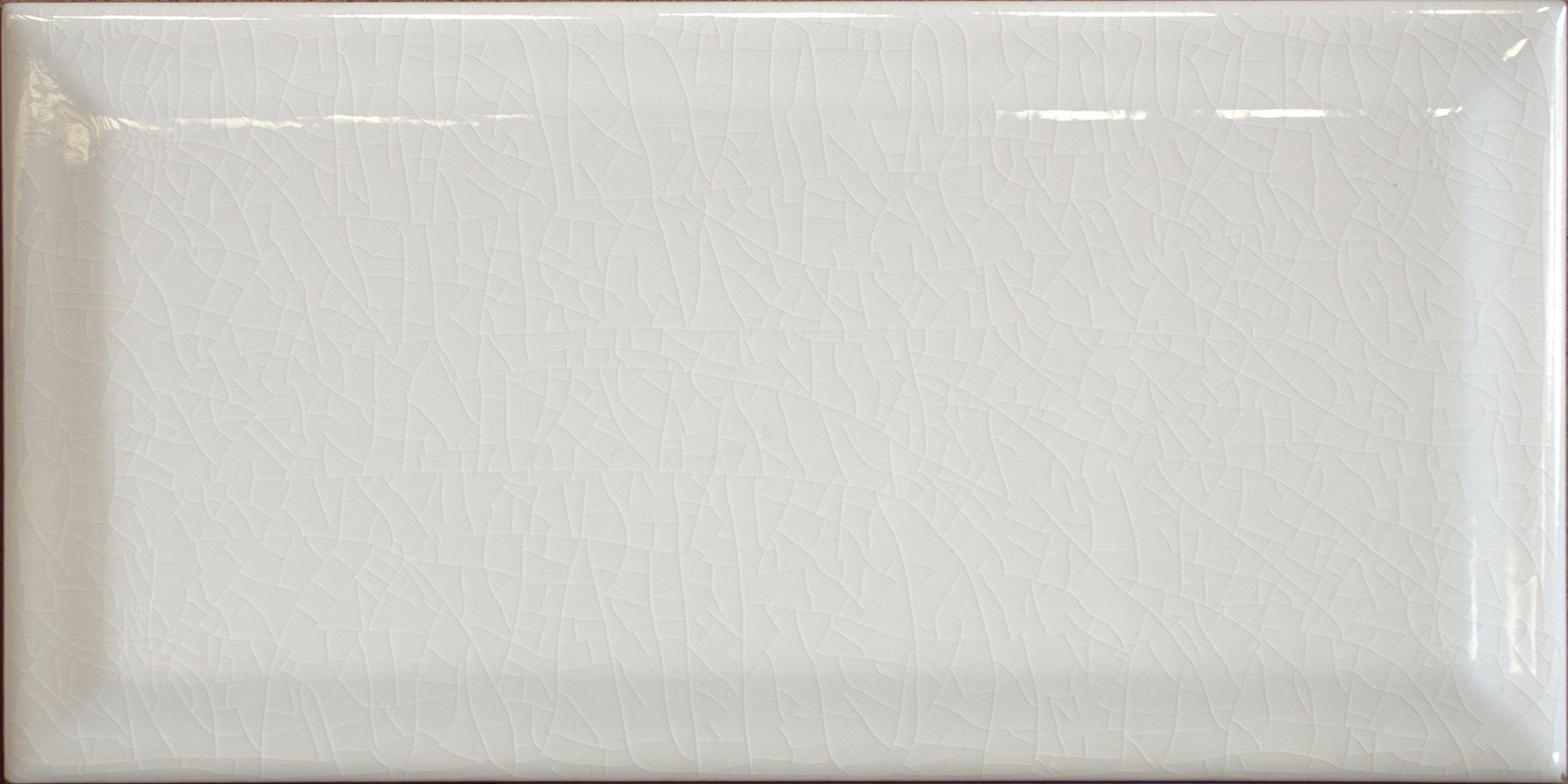 Metro Fliese Craquelé Krakelee antik weiß glänzend 10x20 Facettenfliese