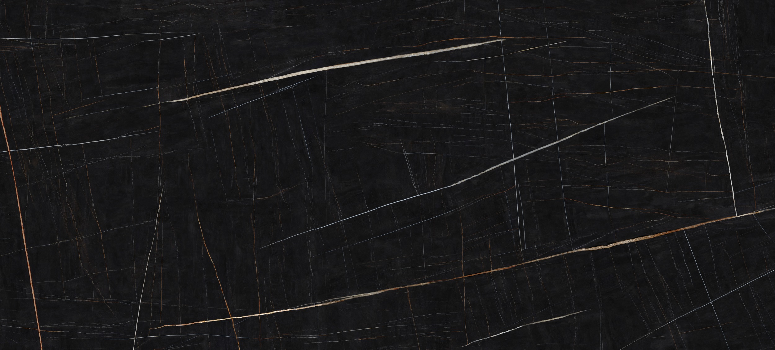 XXL-Fliese Marmoroptik Sahara Noir 120x280 cm schwarz Großformat-Fliese