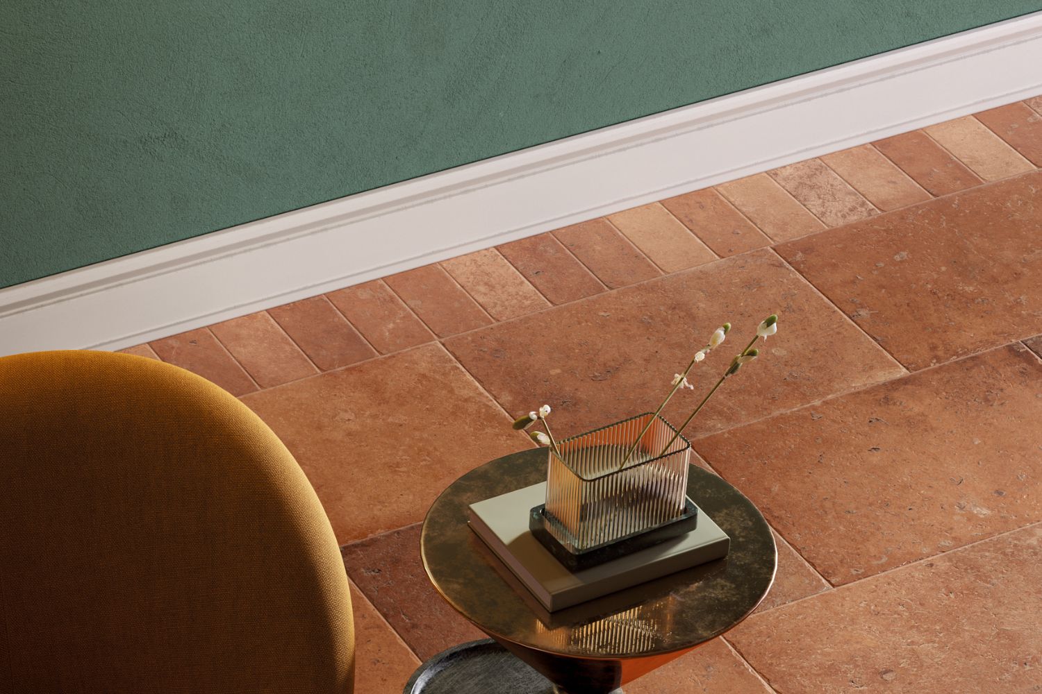 Fliese Terracotta-Steinoptik 10x20 cm "Cotto del Campiano Rosso Siena" CIR (Farbmischung nach Zufallsprinzip)