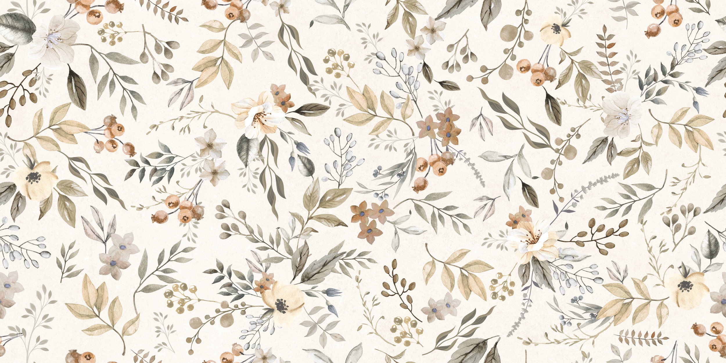 Fliese mit Blumen-Pflanzen-Dekor Wandfliese & Bodenfliese Autumn 60x120 cm