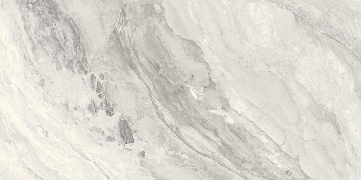 Fliese Marmoroptik grau marmoriert 60x120 cm glänzend "Mystic Pearl poliert"
