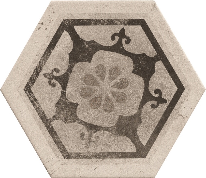 Hexagon Fliese Retro-Dekor Vintage 24x27,7 cm "Miami Mix" Sechseck rustikal CIR | 27 zufällige Dekore