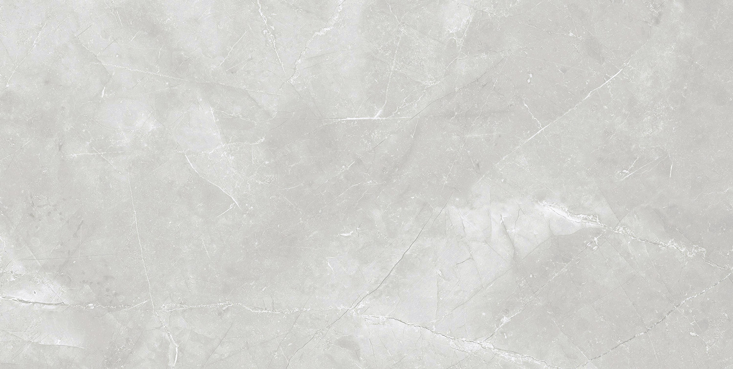 Fliese Steinoptik hellgrau poliert "Magda Perla" Feinsteinzeug rektifiziert