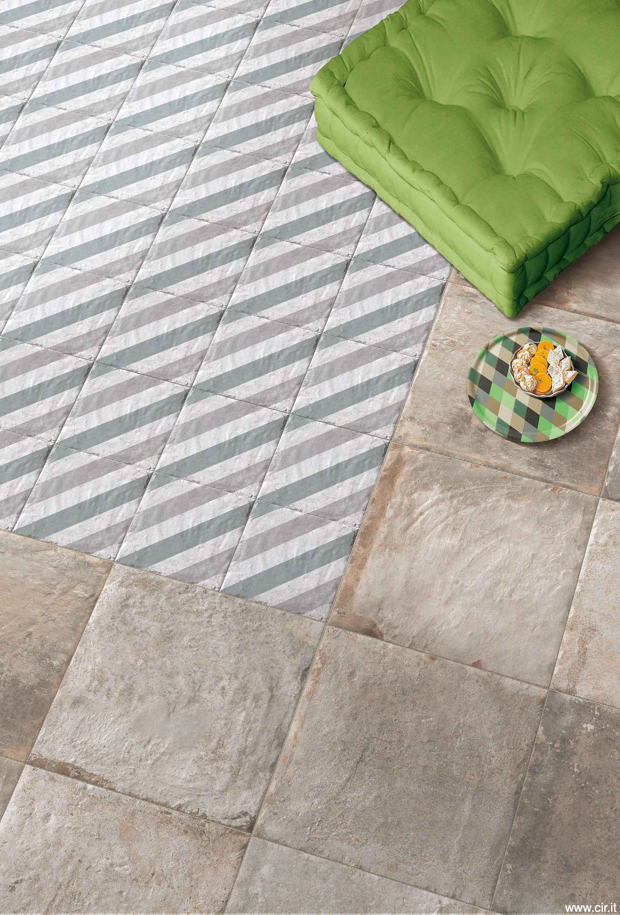 Fliese Vintage Retro grau beige Havana malecon Grigio CIR Farbmischung nach Zufall