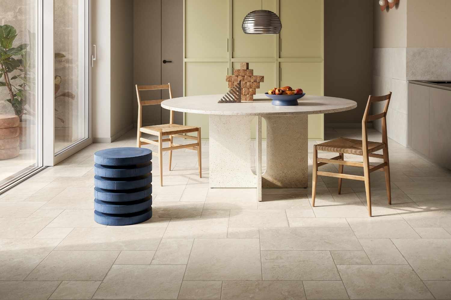 Bodenfliesen-Set Römischer Verband Natursteinoptik | fertiges Set mit verschiedenen Größen | "Contrada Valente Chianca"