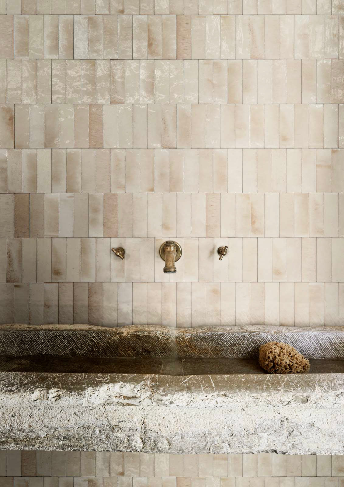 Fliese unregelmäßige Oberfläche 7,5x20 cm "Gleeze Beige" glänzend Ragno by Marazzi