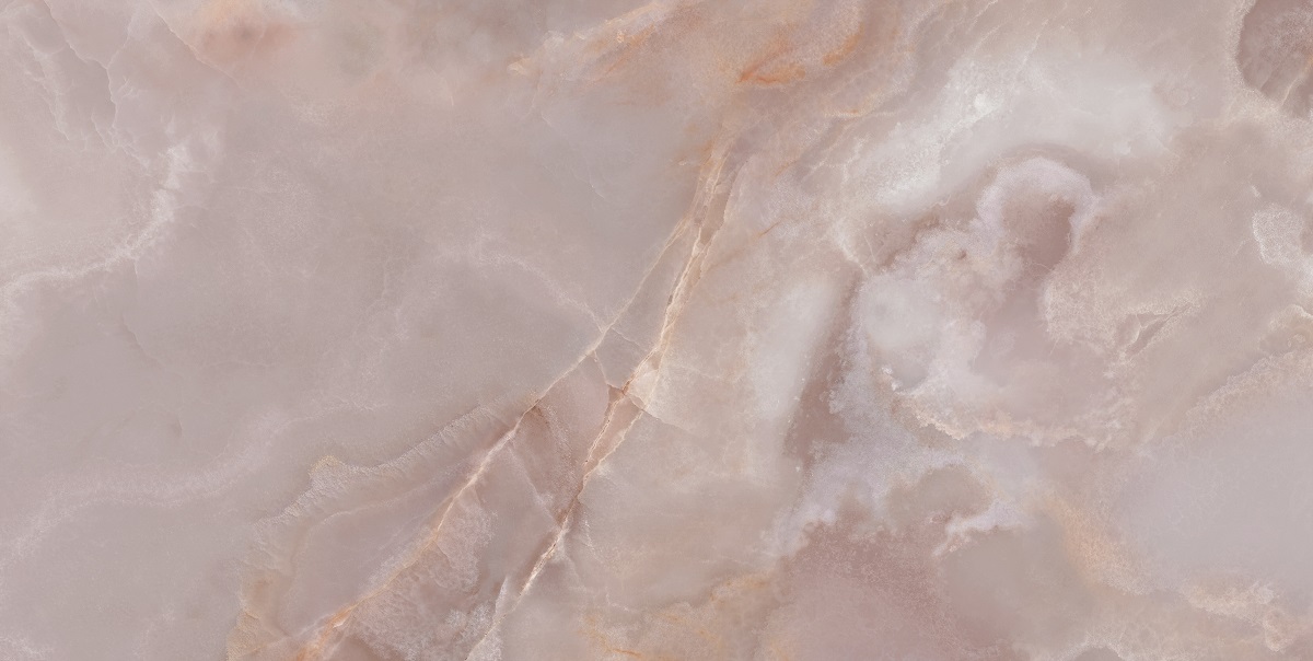 Fliese Marmoroptik rosa glänzend 60x120 cm "Onix Coral" Achatoptik rektifiziert