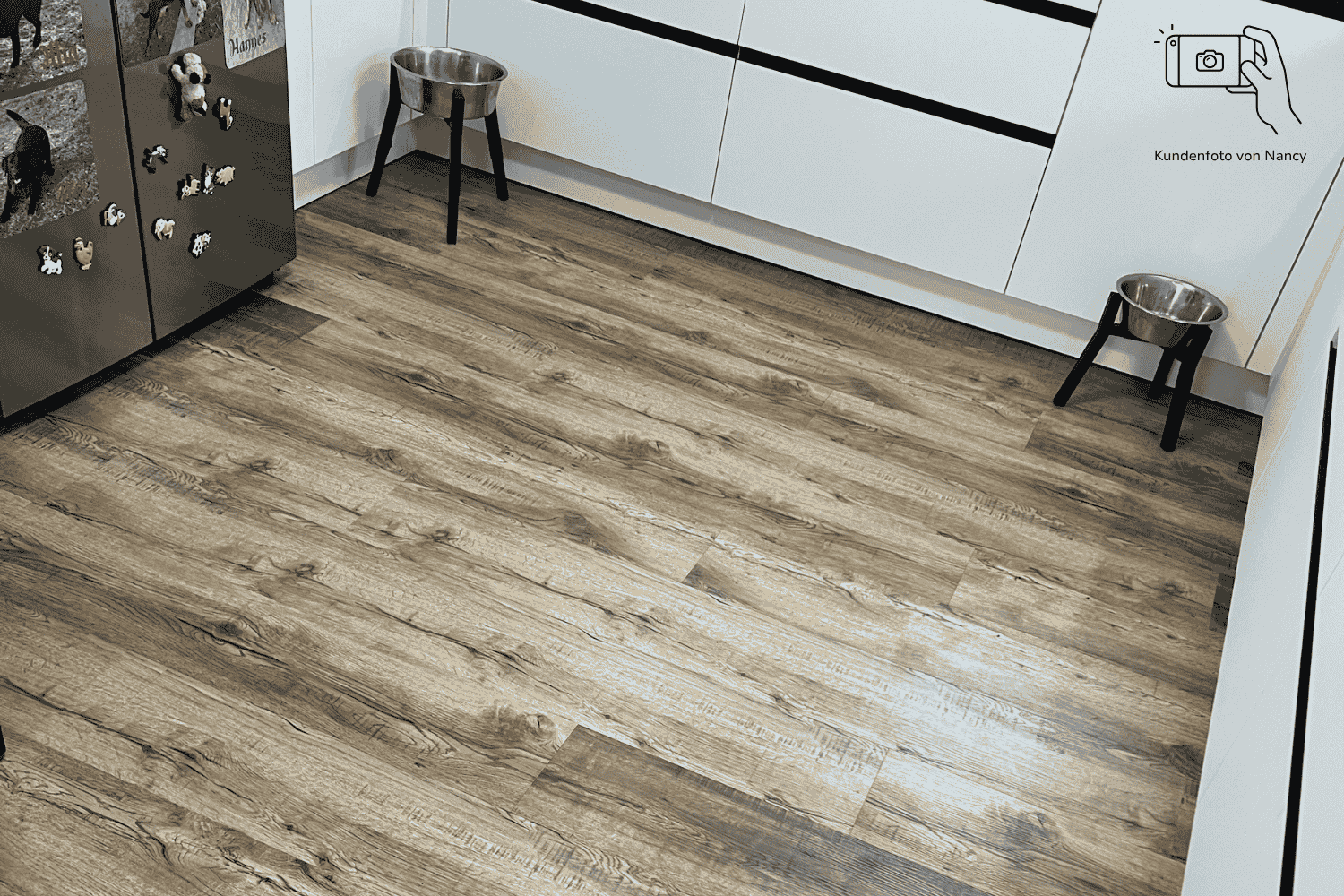 Rigid Klick-Vinyl Holzoptik warme Eiche 152 x 22,8 x 0,5 cm "Rustic Heart Mix XL" Vinylboden mit Trittschalldämmung