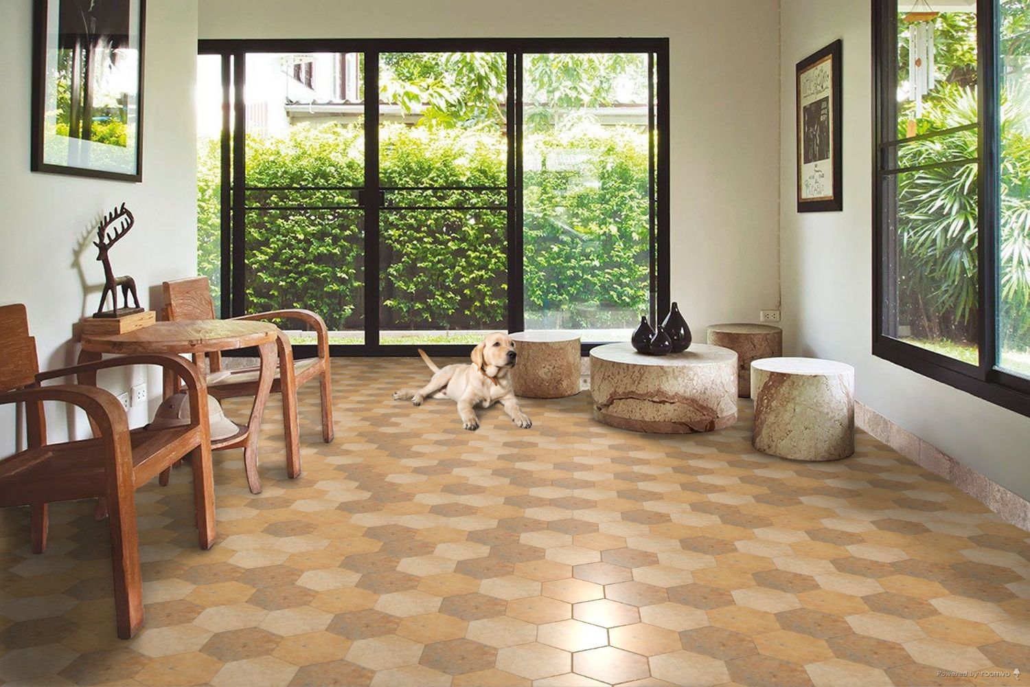 Hexagon Fliese Terracotta-Optik 15,8x18,3 cm "Cotto del Campiano Giallo Umbria" CIR (Farbmischung nach Zufall)