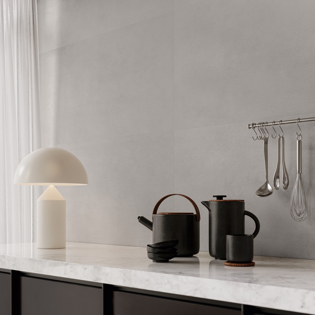 Fliese Betonoptik grau-weiß matt 30x60 cm "Sable Pearl" rektifiziert