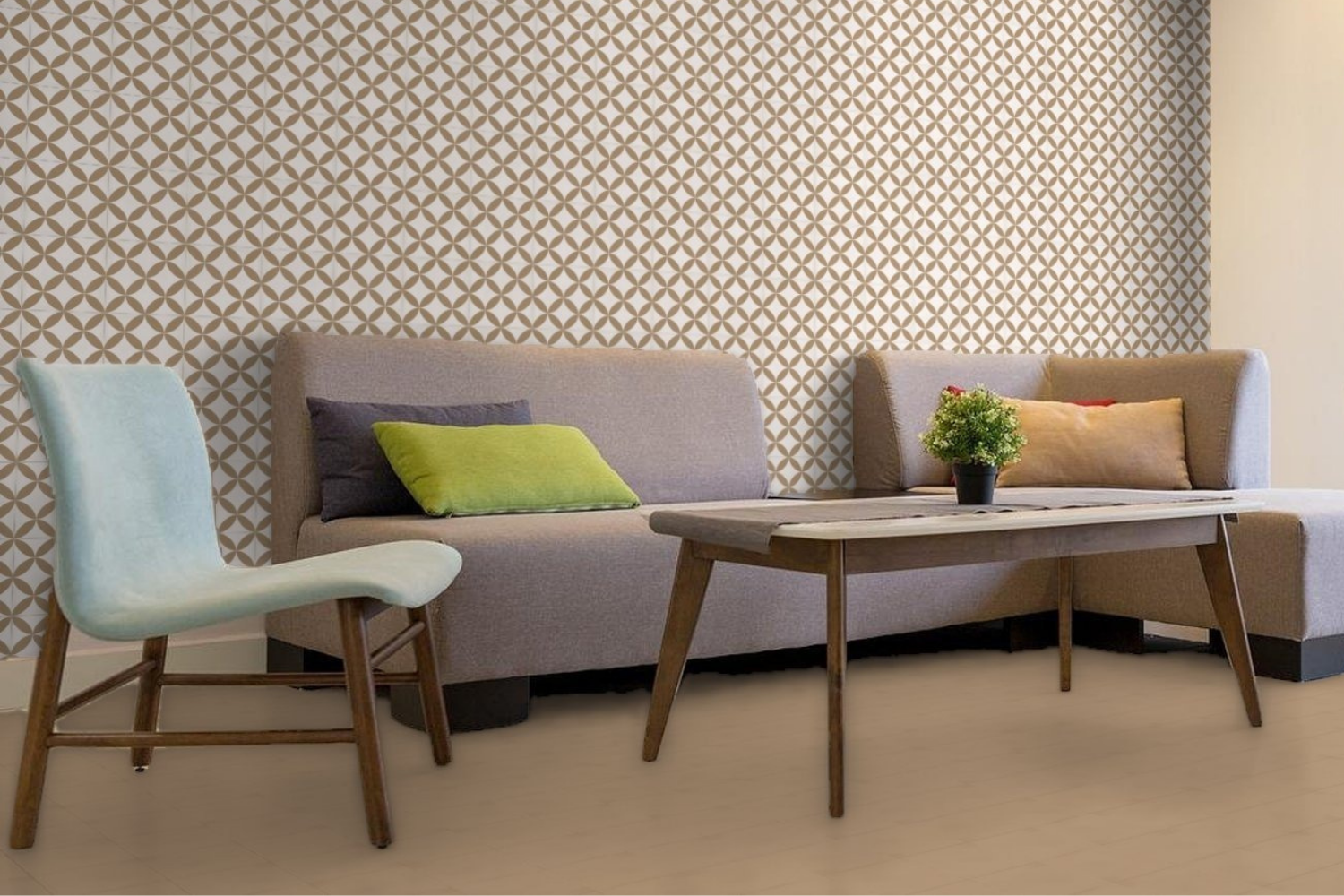 Fliese Patchwork Dekor Zementoptik weiß beige 20x20 cm "Contrasti Tappeto 4" Ragno by Marazzi