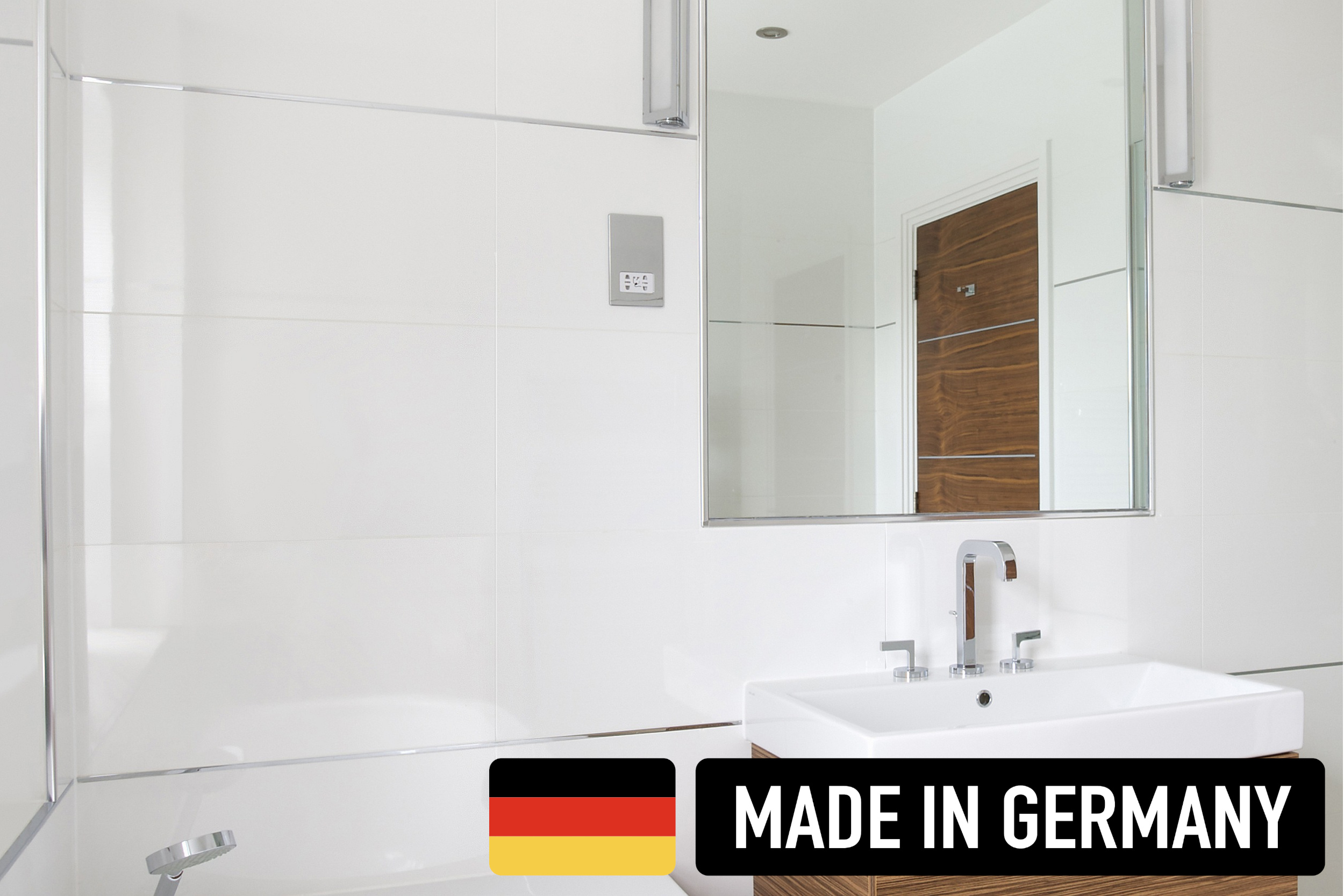 Wandfliese kalibriert 30x60 cm weiß glänzend Alpine klassische Fliese für Badezimmer Bad