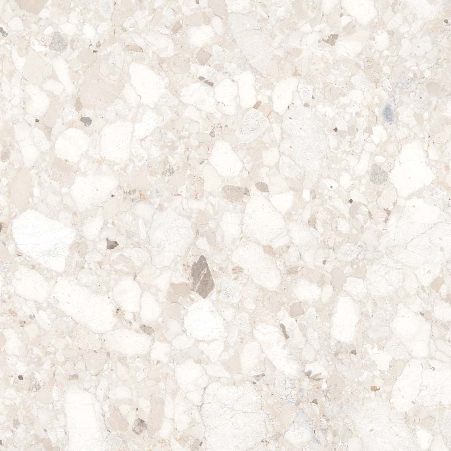 Fliese Terrazzo-Steinoptik creme matt 120x120 cm "Veni Ivory" rektifiziert
