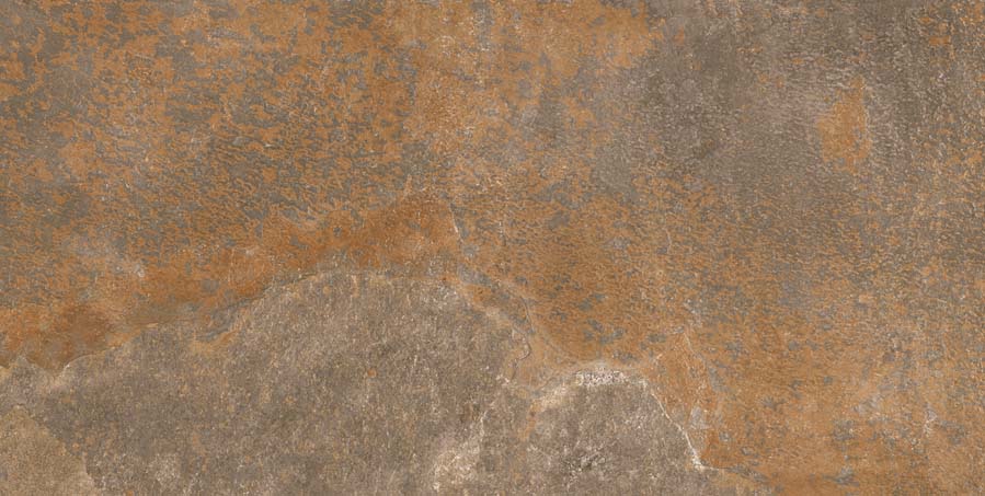 Fliese Steinoptik rustikal orange rot "Bor Oxido" rektifiziert