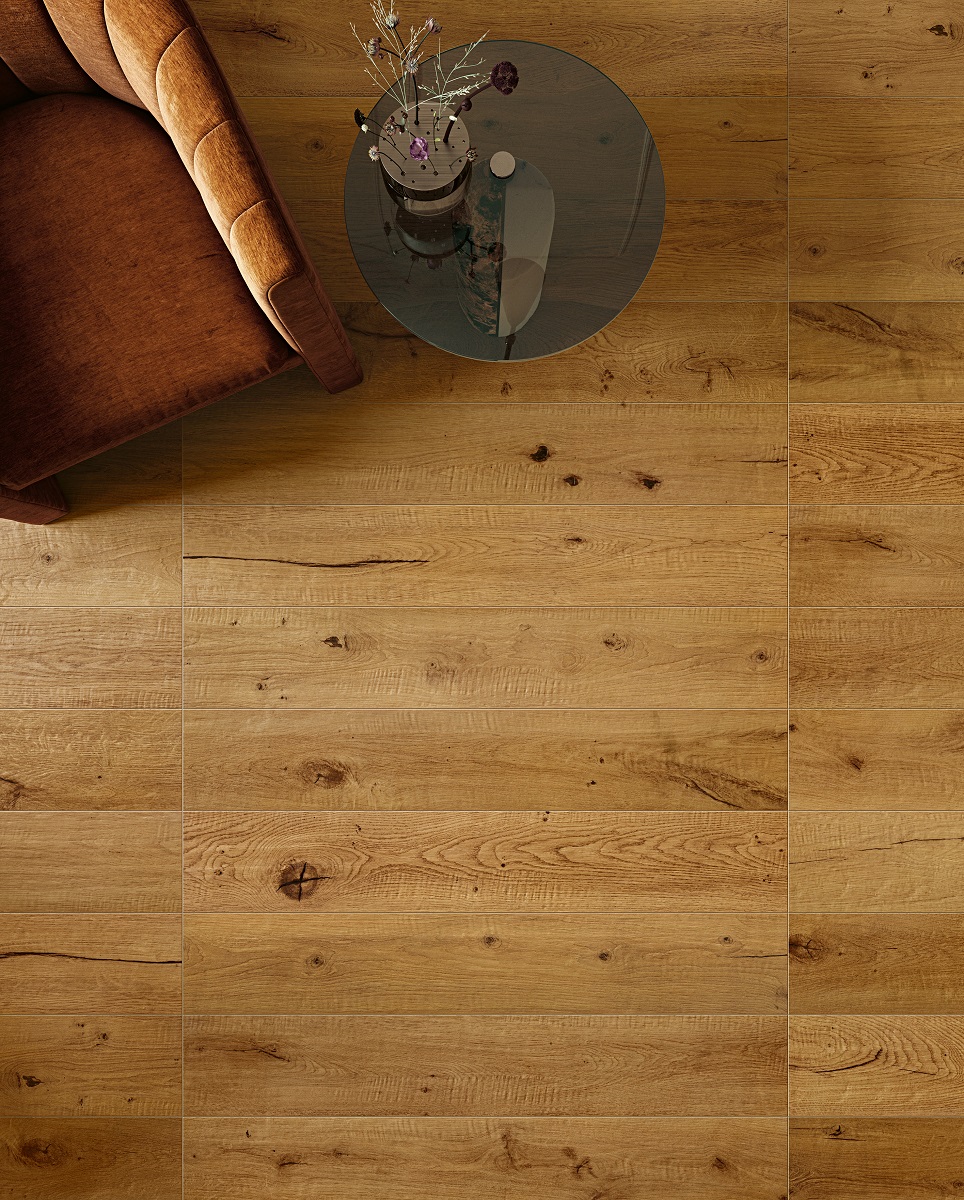 Fliese Holzoptik warme Eiche I Roveri Rovere Intenso