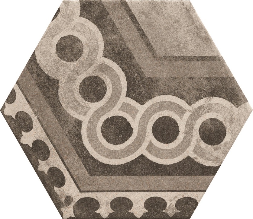 Hexagon Fliese Retro-Dekor Vintage 24x27,7 cm "Miami Mix" Sechseck rustikal CIR | 27 zufällige Dekore