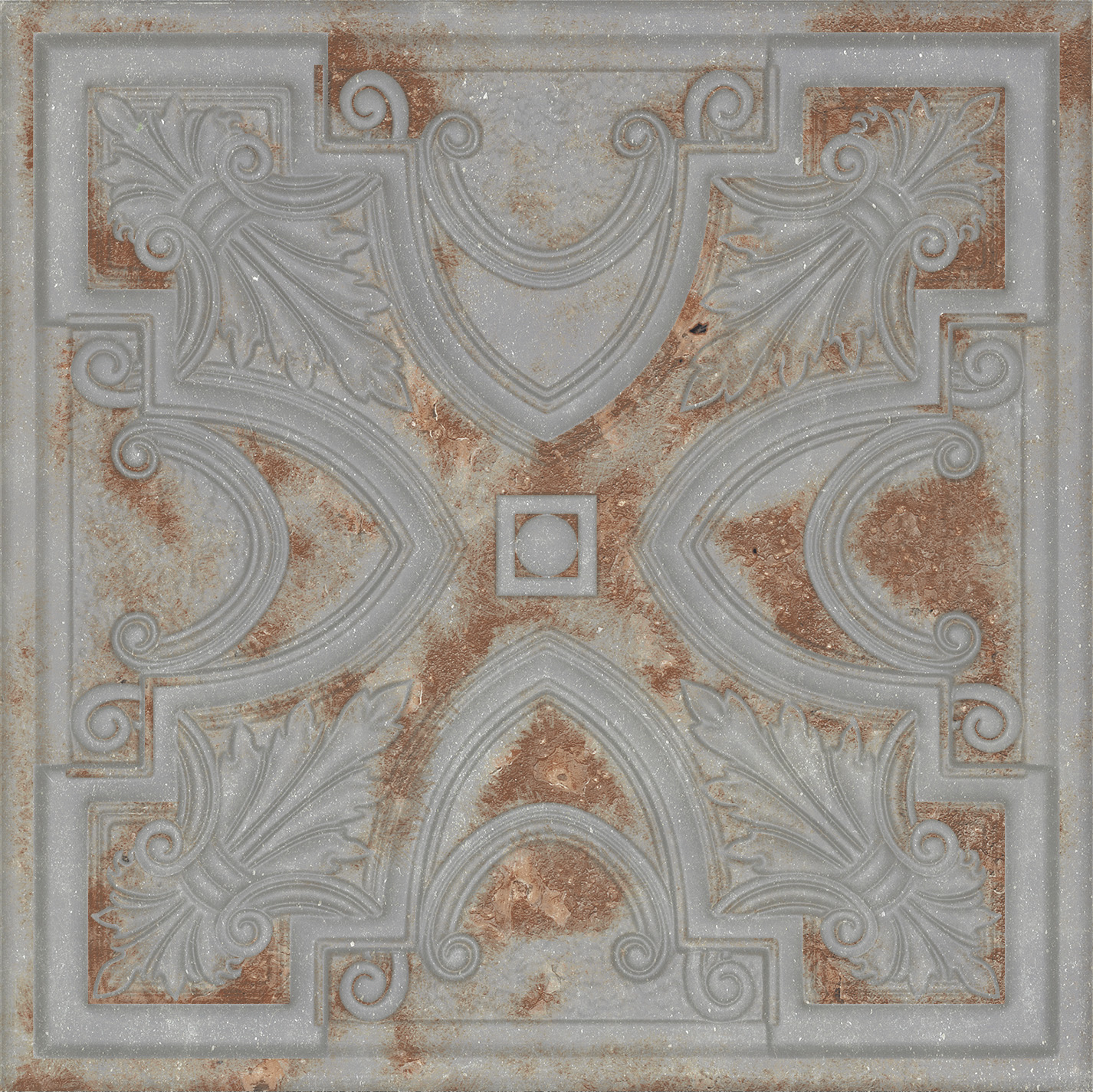 Wandfliese Antik-Optik Kachelofen-Fliese orientalisch Vintage grau Gatsby Charcoal Tin