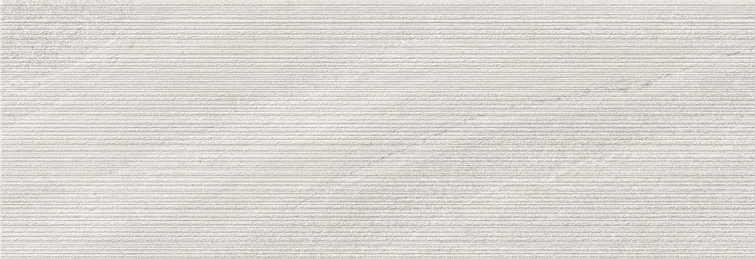 Wandfliese 3D Sandstein-Optik weiß 33,3 x 100 cm "Eddystone Blanco" Feinsteinzeug rektifiziert