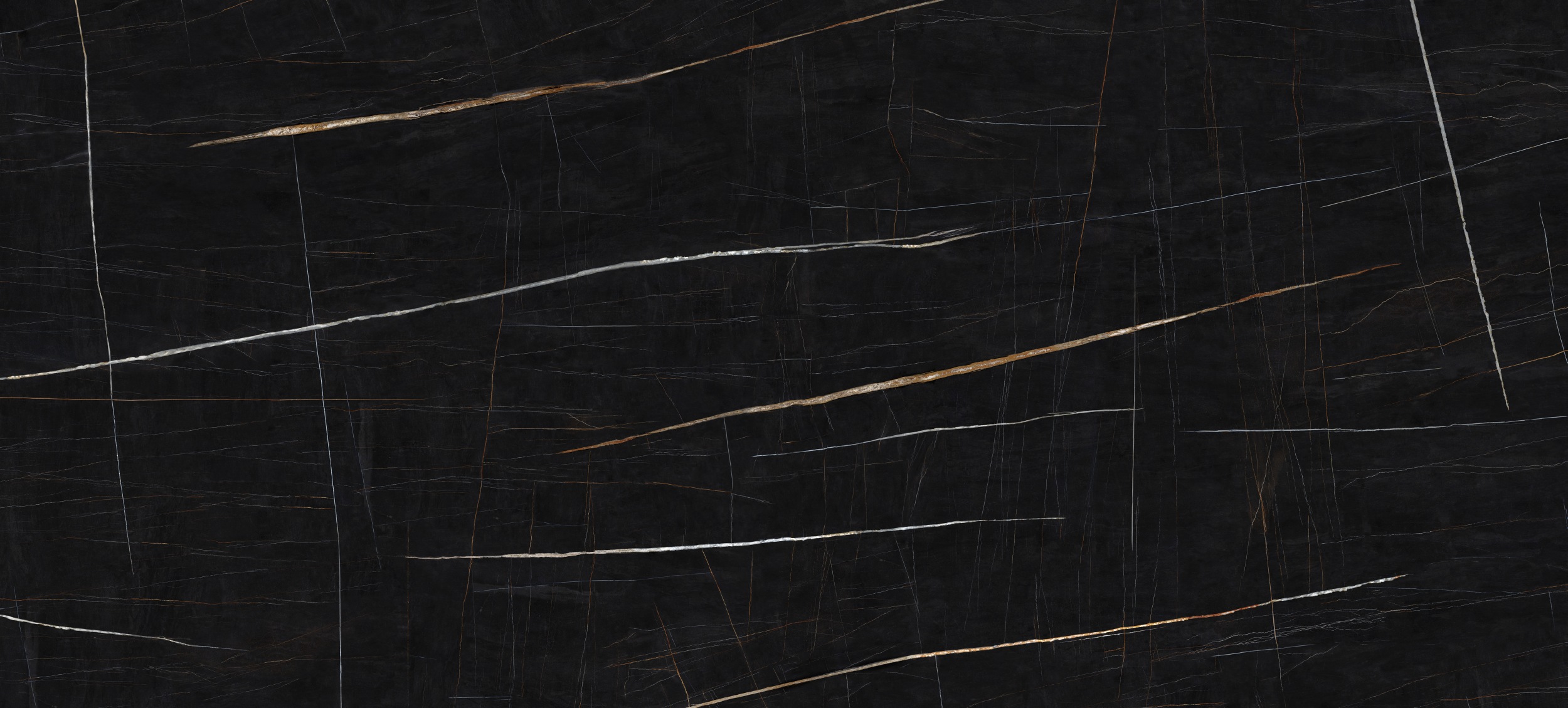 XXL-Fliese Marmoroptik Sahara Noir 120x280 cm schwarz Großformat-Fliese