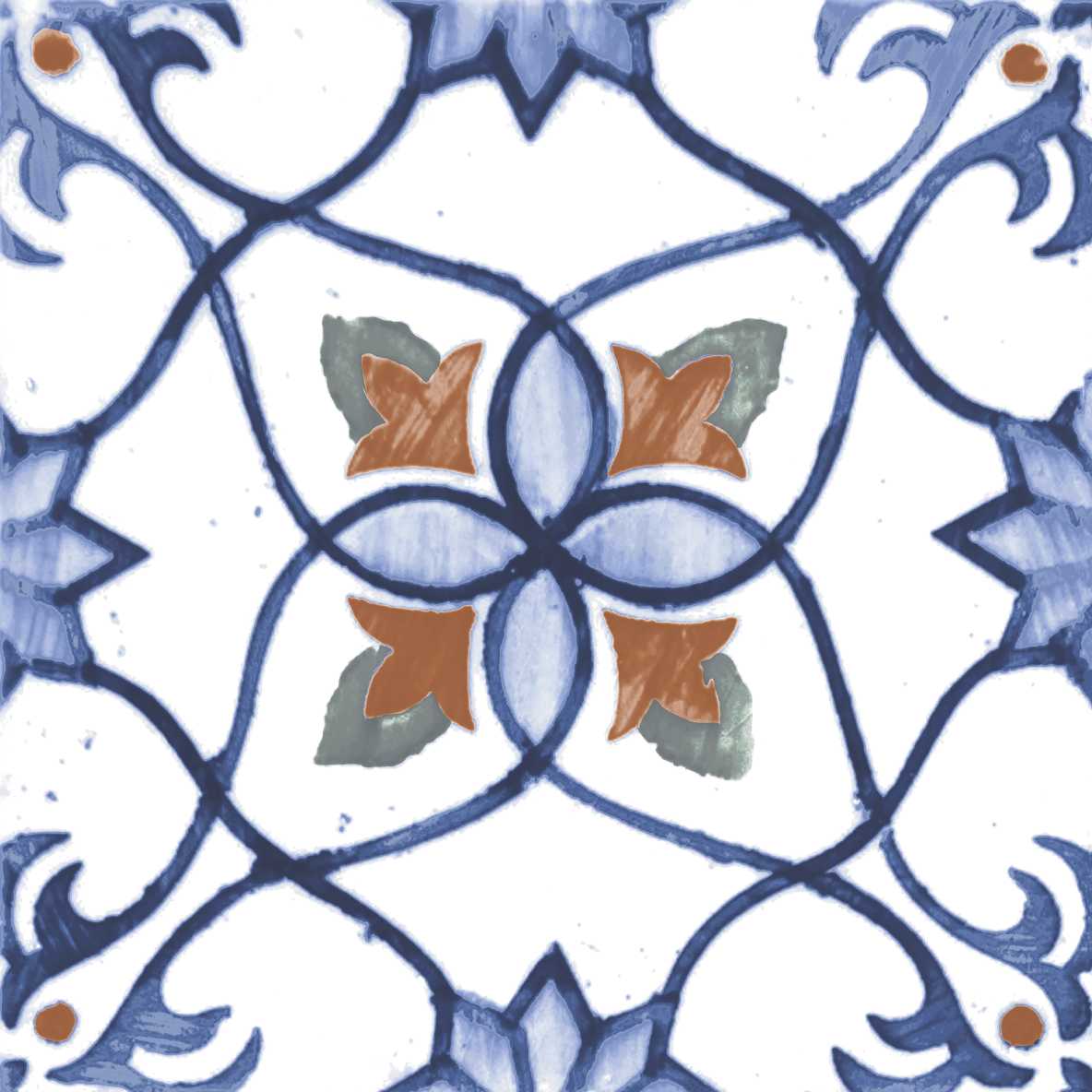 RESTPOSTEN Wandfliese Vintage Dekor 25x25 cm "Galana" | 24 verschiedene Dekore nach Zufall