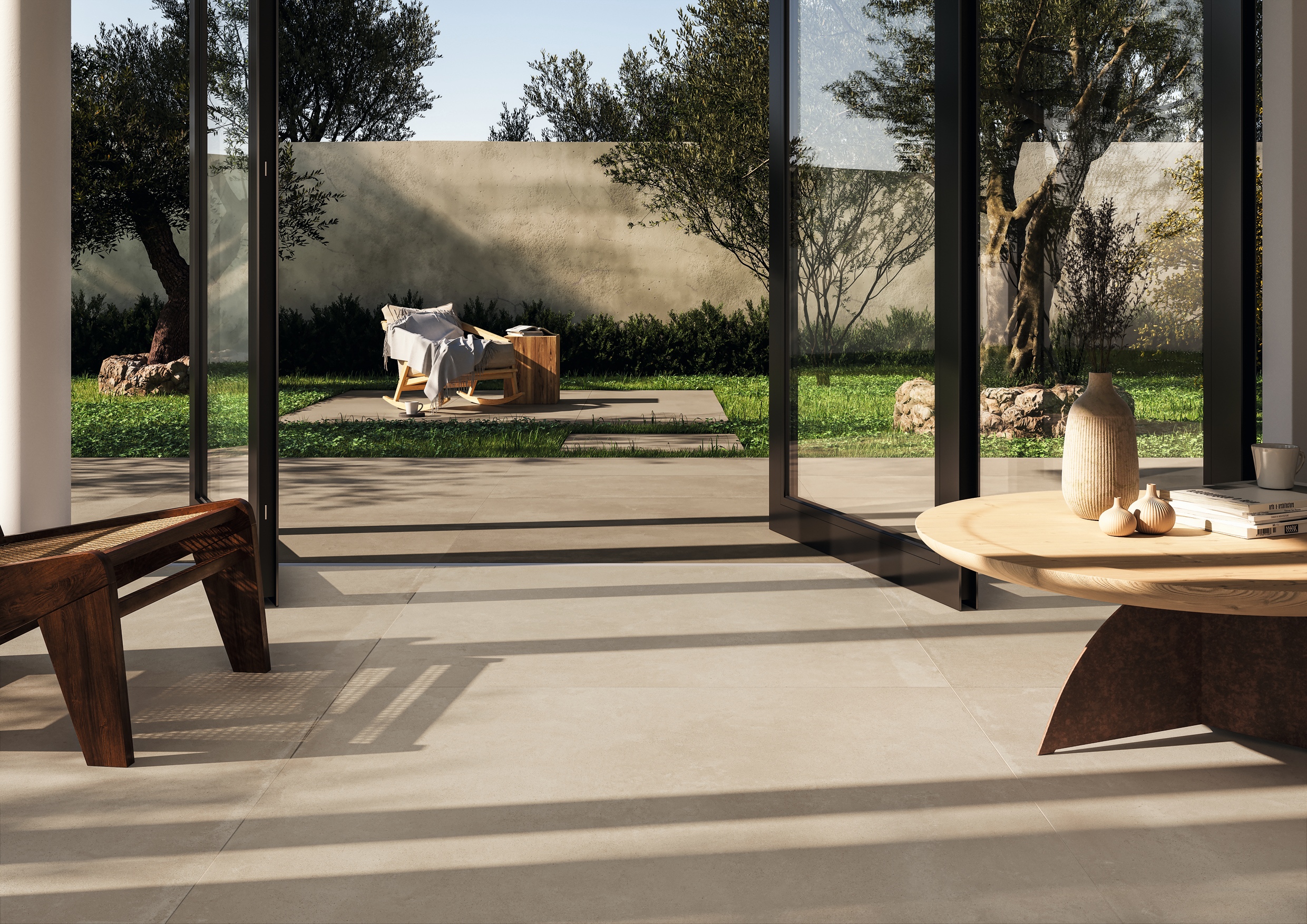 Fliese Betonoptik Imola Azuma Up Ivory Bodenfliesen Wandfliesen creme elfenbein