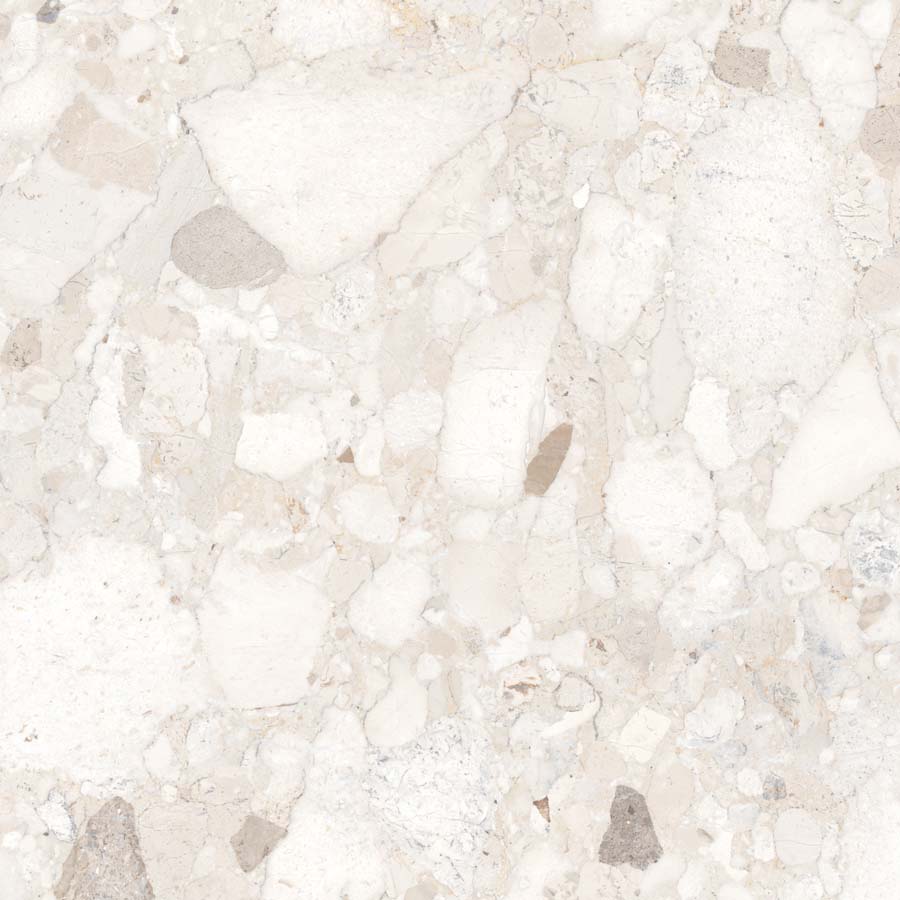 Fliese Terrazzo-Steinoptik creme matt 60x60 cm "Veni Ivory" rektifiziert