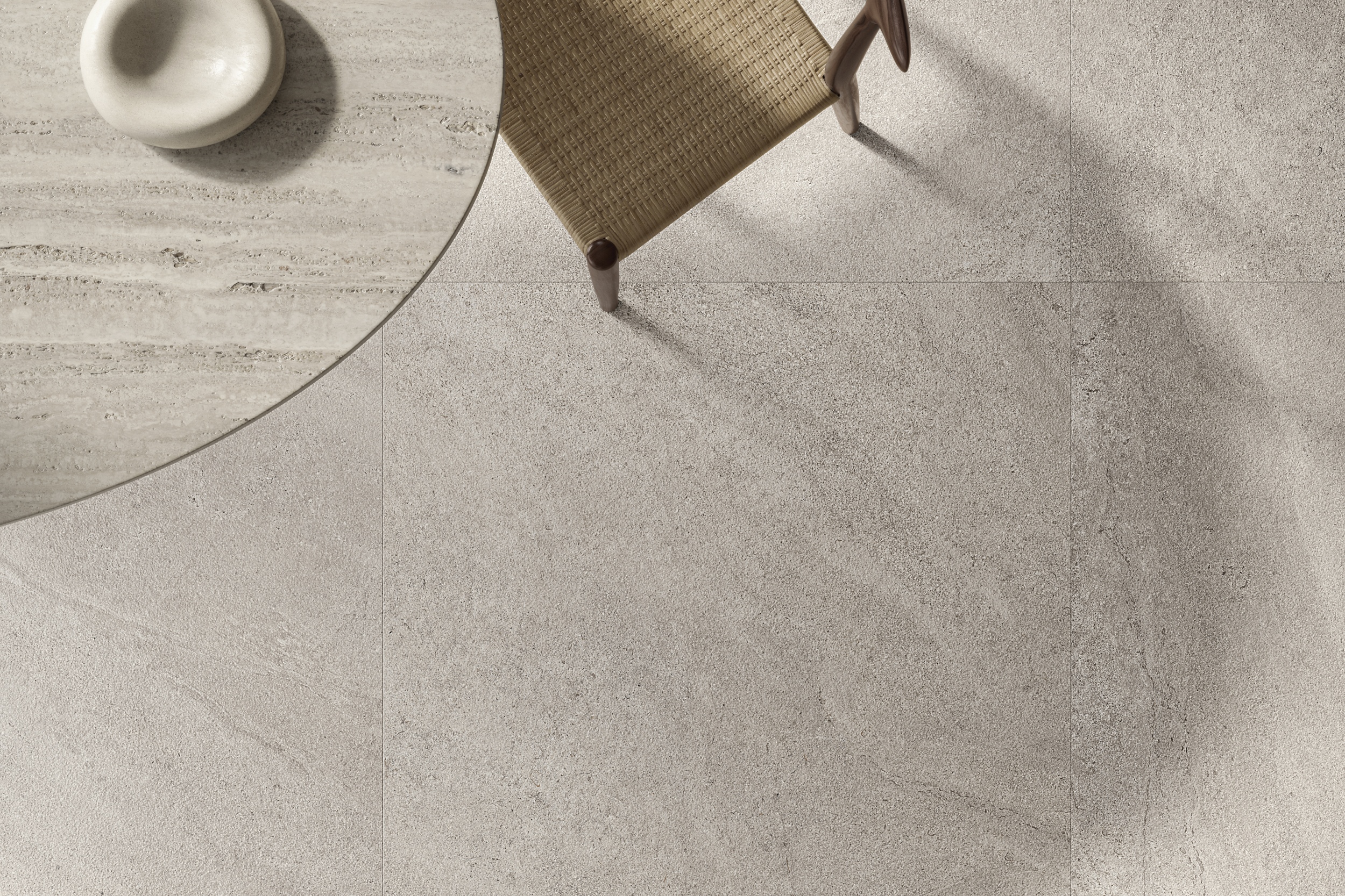 Bodenfliese Natursteinoptik Sant Agostino Bergstone Pearl greige grau-beige