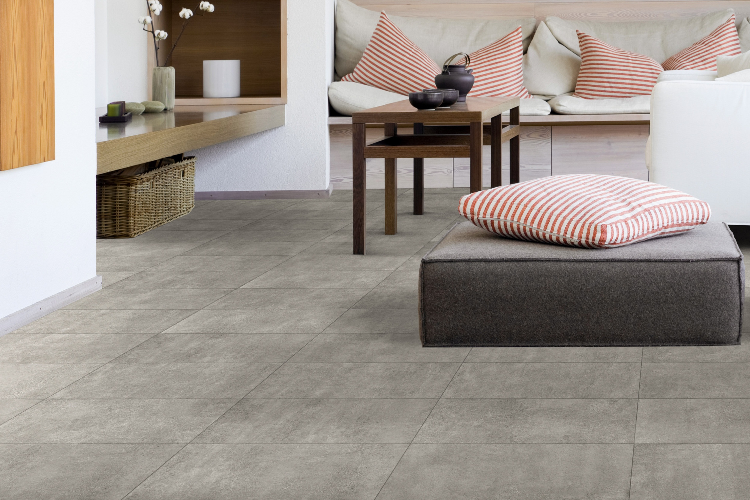 Bodenfliese Betonoptik Ragnp Patch Smoke grau-braun