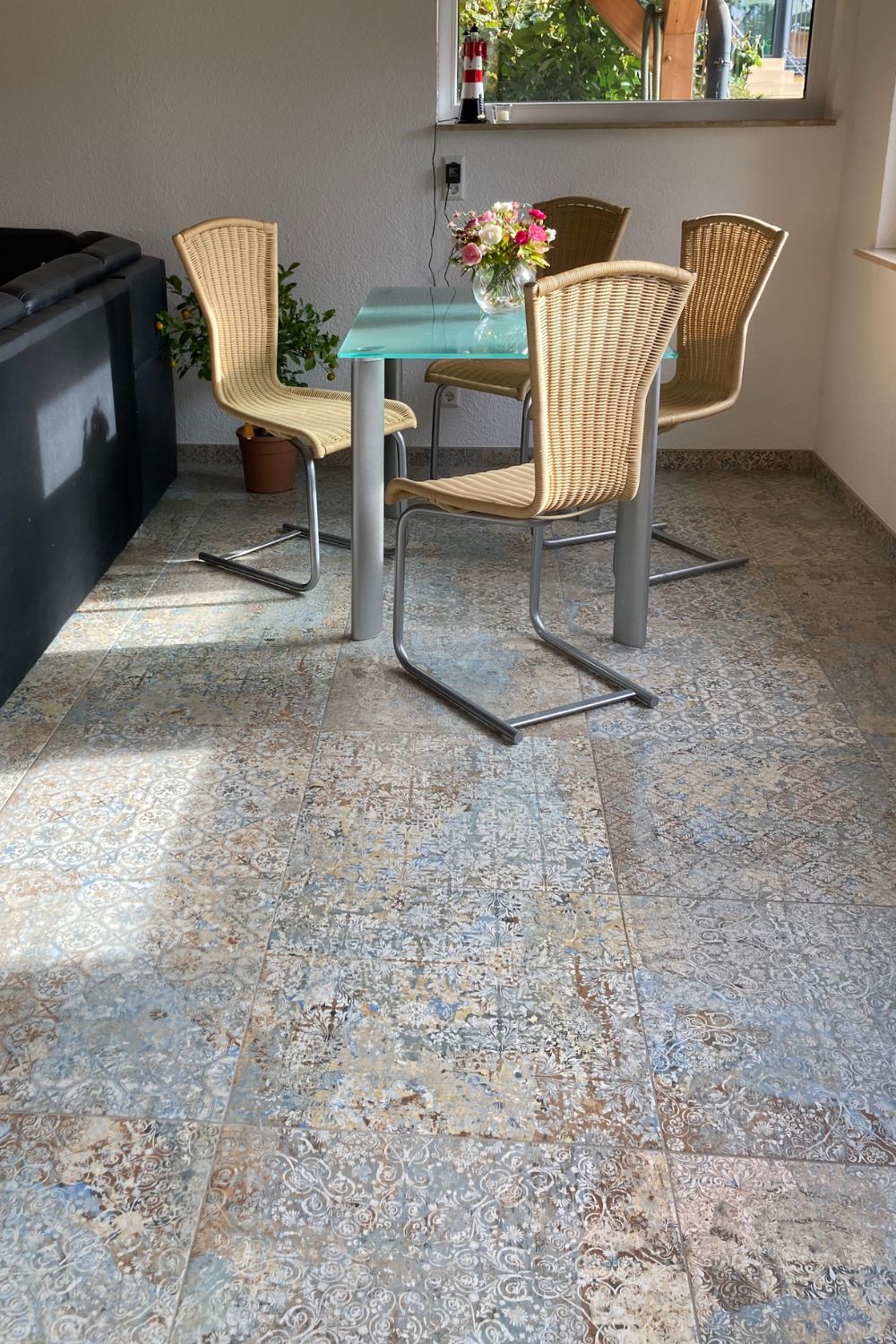 Fliese Ornamente Vintage Teppichoptik "Carpet Vestige natural" auch bekannt als Caresanablot