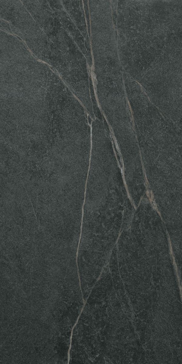 Fliese Speckstein-Optik schwarz matt Soap Stone Black Cercom