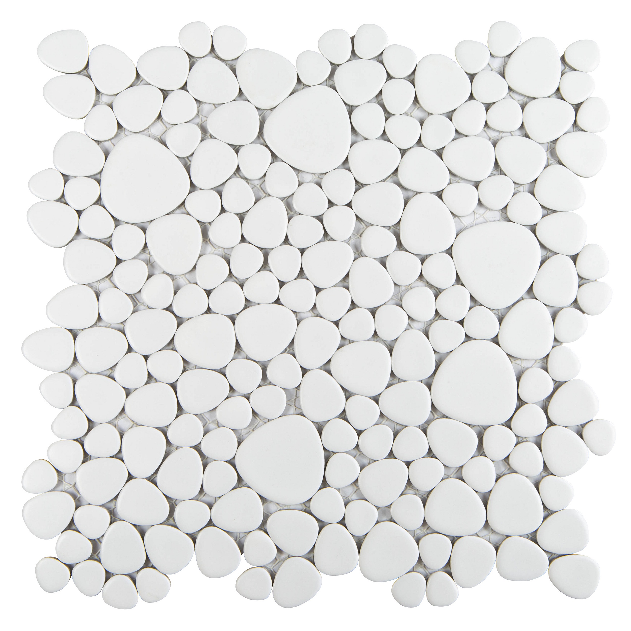 Mosaikfliesen Kiesel weiß Pebbles Kiesel-Steine Mosaike Mosaiksteine Fliesen