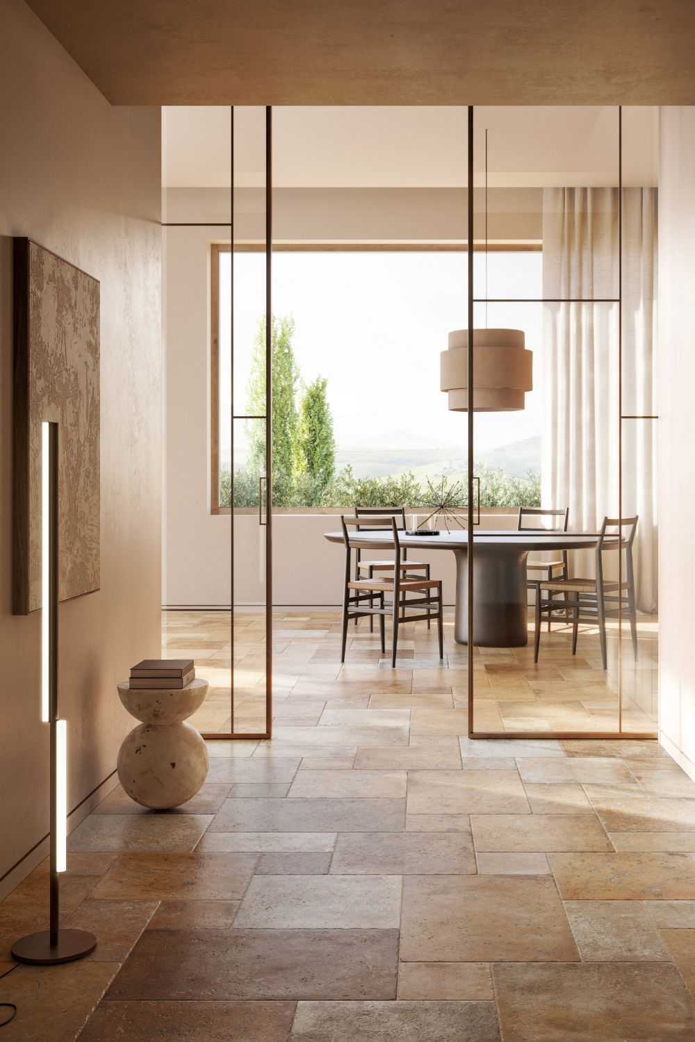 Fliese Römischer Verband Steinoptik Terracotta Multiformat-Modul "Cotto Del Campiano Giallo Umbria"