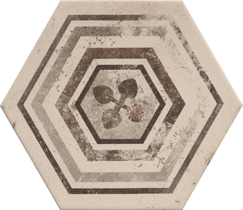 Hexagon Fliese Retro-Dekor Vintage 24x27,7 cm "Miami Mix" Sechseck rustikal CIR | 27 zufällige Dekore