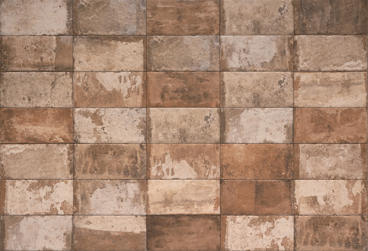 Fliese Vintage Retro rot-braun Havana cohiba Cotto CIR Farbmischung nach Zufall