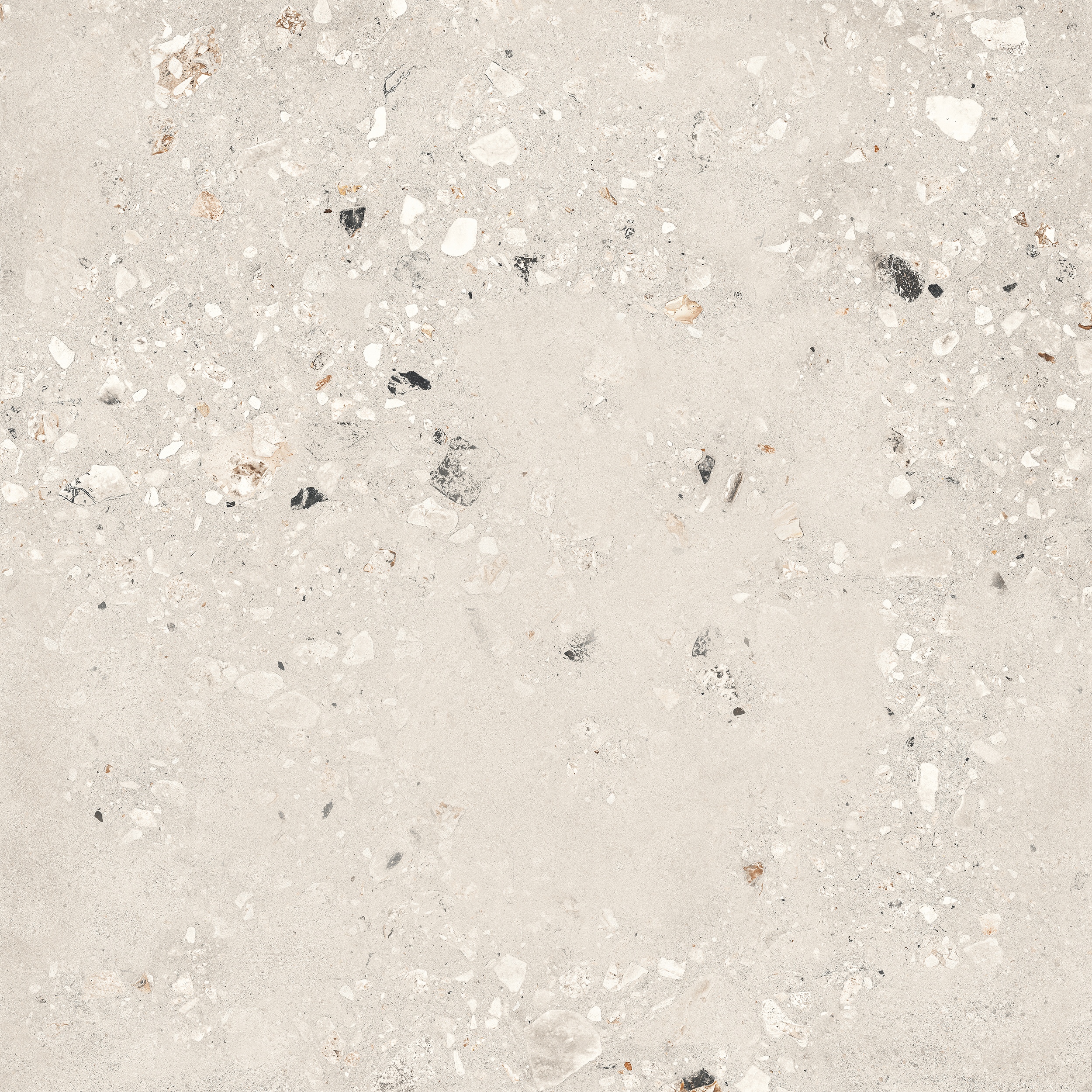 120x120 cm Fliese Terrazzo-Optik Logico Cosmo Pearl Sant Agostino hellgrau