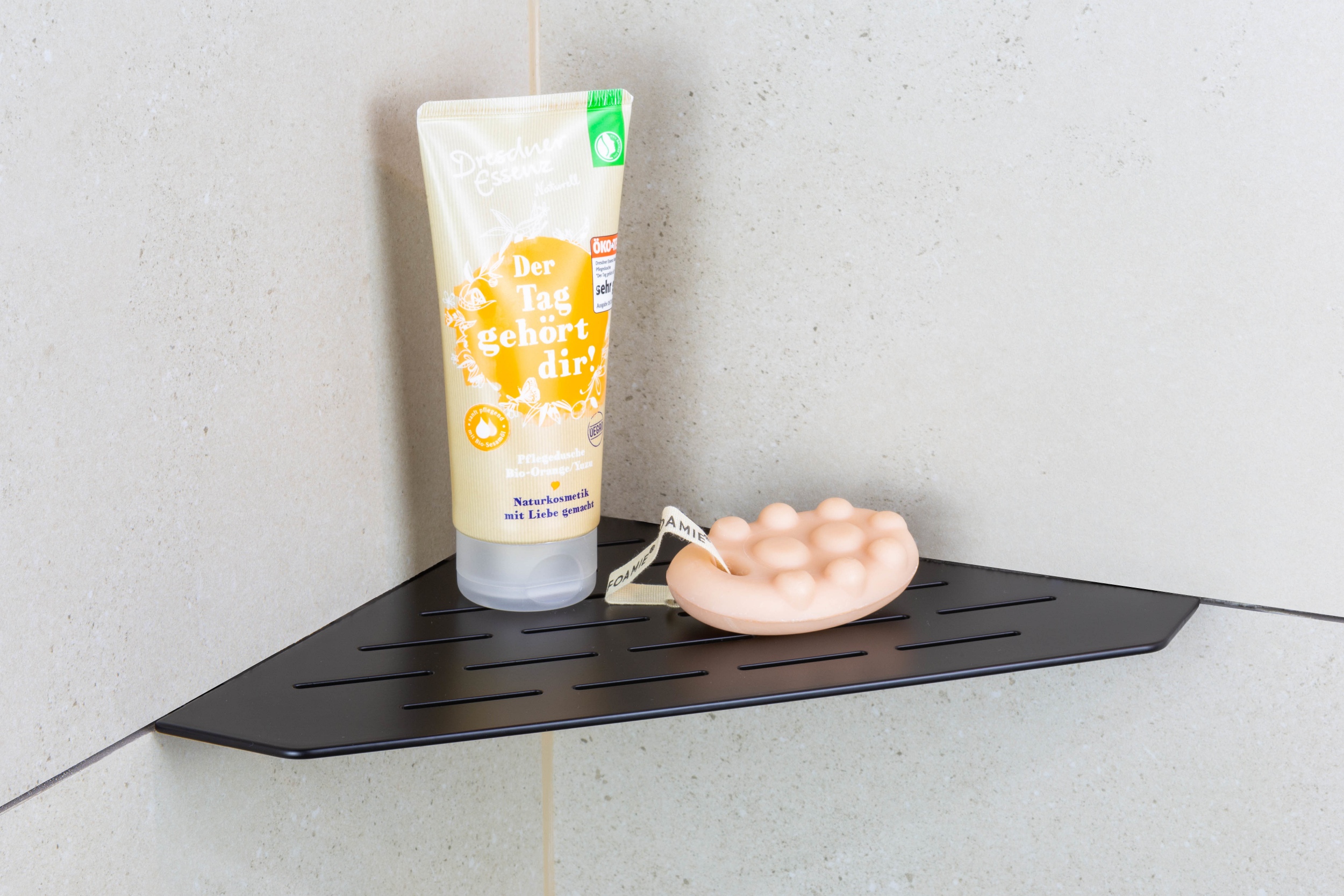 FliesenProfi Duschablage Edelstahl Diamant schwarz Eckregal für Dusche & Bad