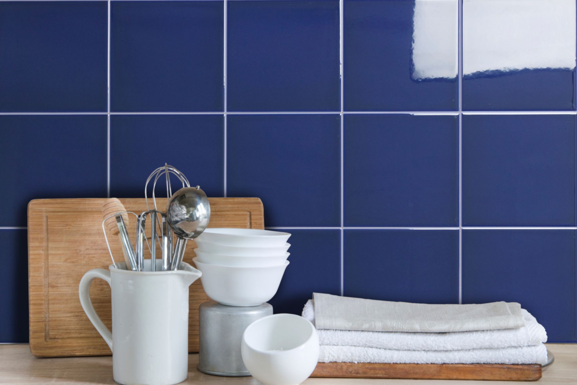 Wandfliese marine-blau 15x15 cm glänzend "Unicolor Azul Marino Brillo"