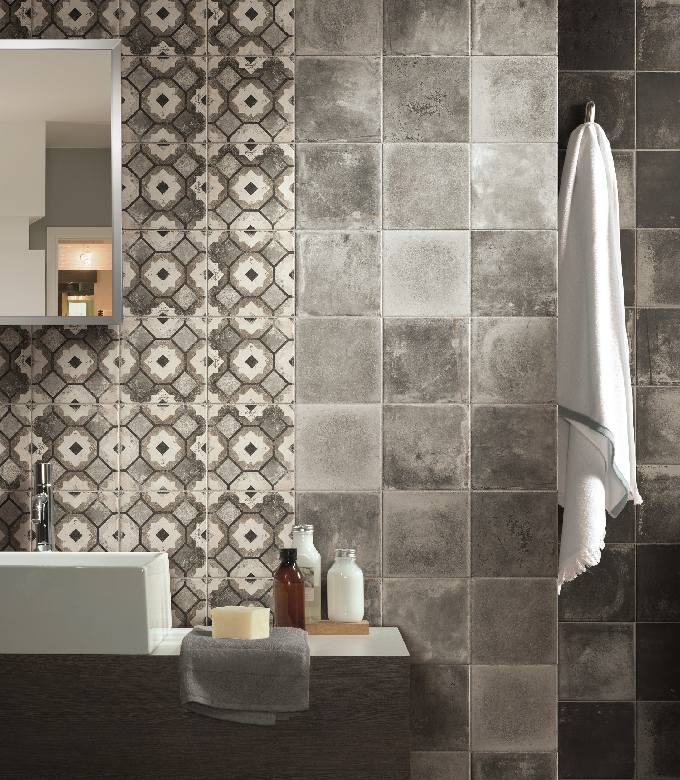 Fliese Vintage Rustikal Zementfliesen-Optik grau "Miami Dust Grey" CIR bei Fliesen Profi kaufen