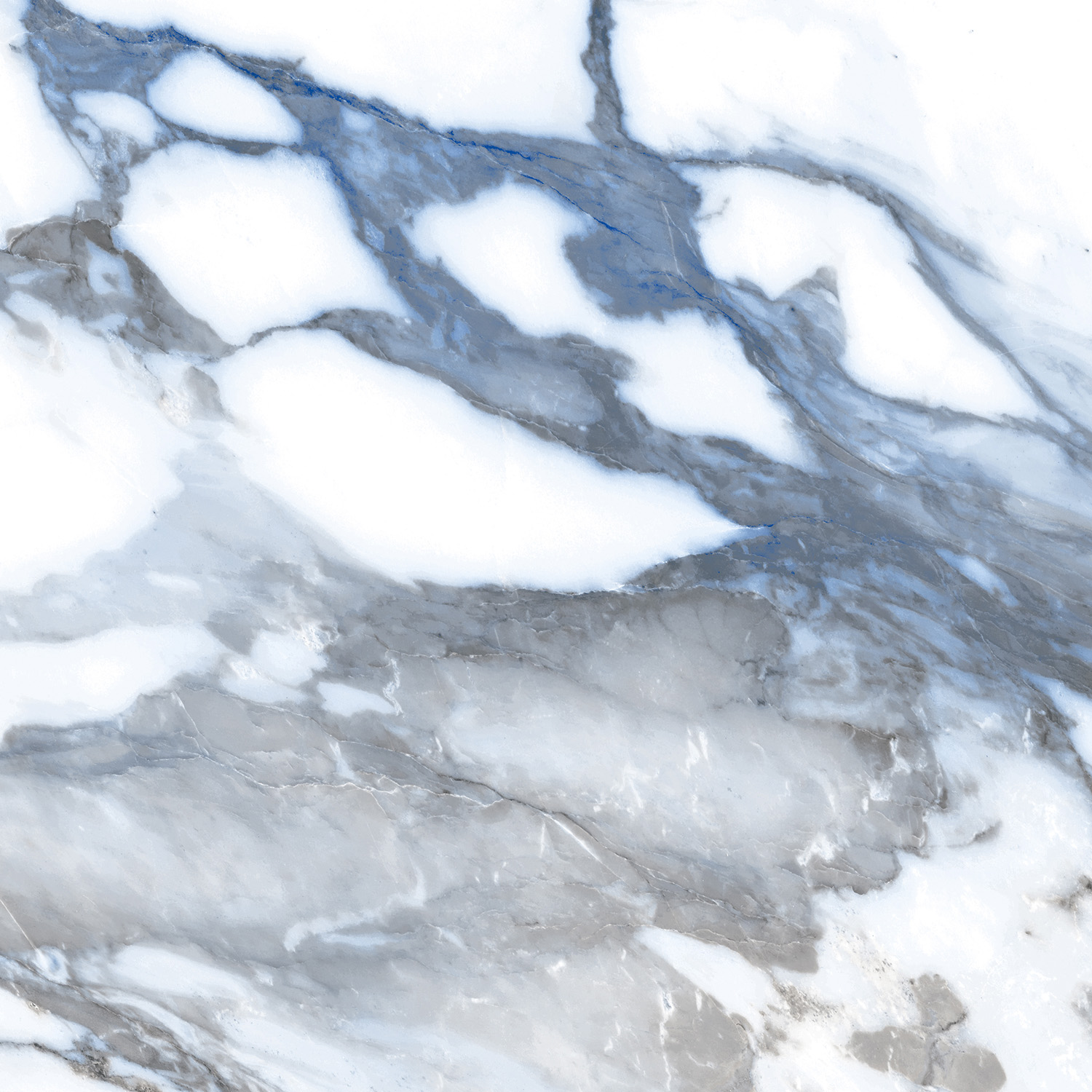 Fliese blau marmoriert Paonazzetto-Marmor-Optik poliert kalibriert Crash Blue