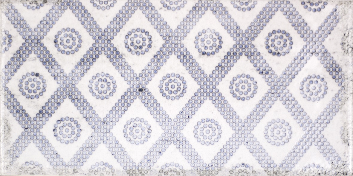 Dekorfliese Mix mediterran Retro Vintage blau glänzend Vita Mare Decor Mix Fabresa