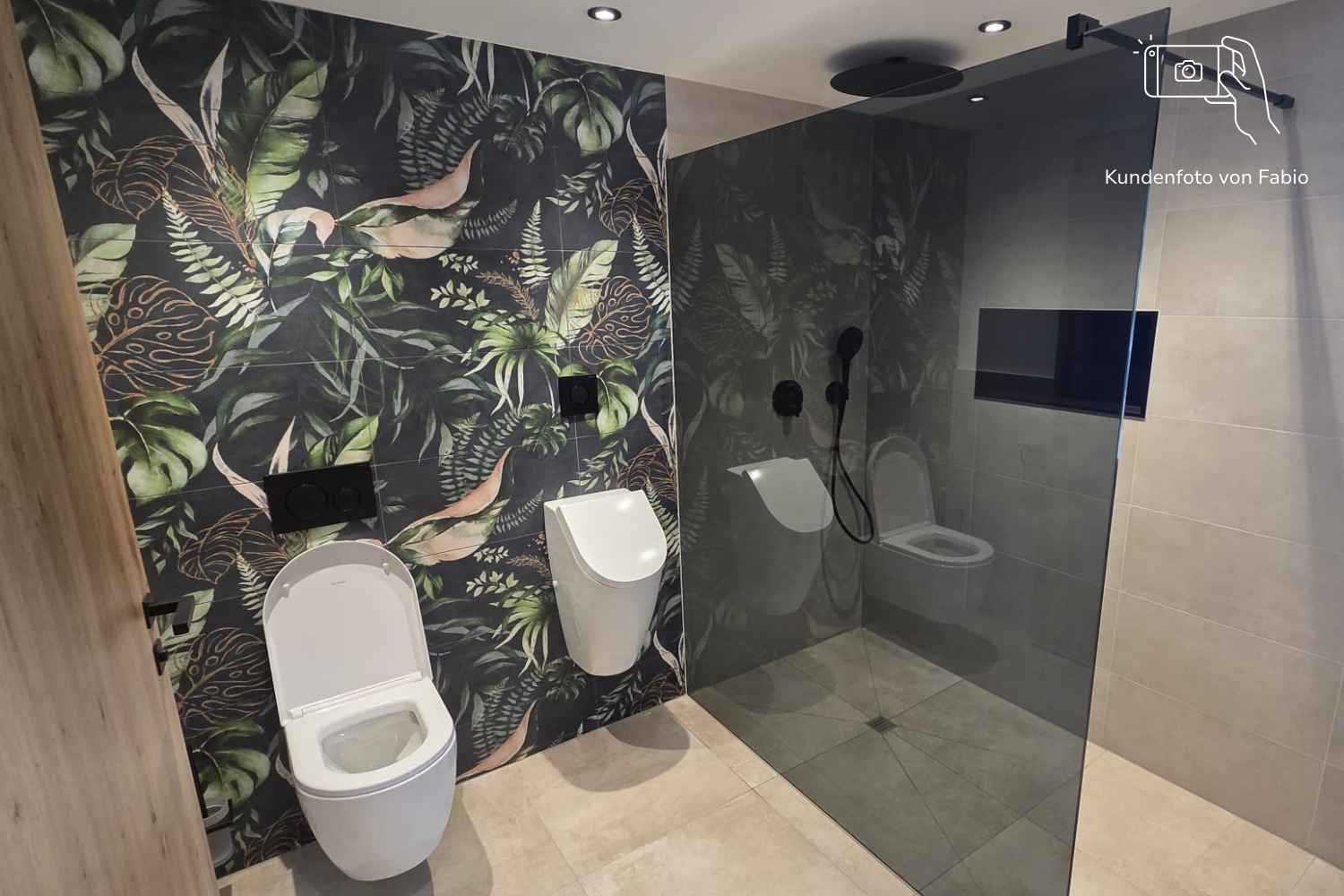 Dekorfliese Urban Jungle Pflanzen Wandbild Dschungel dunkel "Jungle Dark" Set aus 6 Teilen á 30x60cm