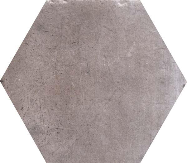 Fliese Sechseck Hexagon Vintage Rustikal grau 24x27,7cm "New Orleans Bourbon Street" CIR
